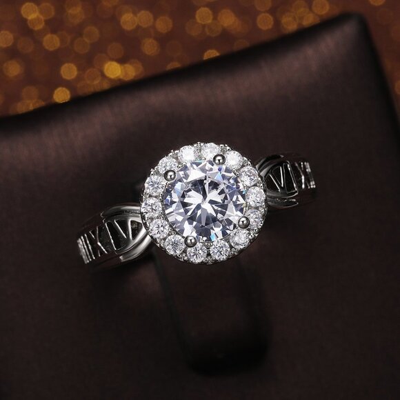 💥14K WHITE GOLD DAINTY 💎DIAMOND FASHION ANILLOS HOLLOW BAND RING, L125 - Picture 4 of 10